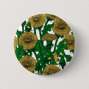 Dandelions op wit ronde button 5,7 cm