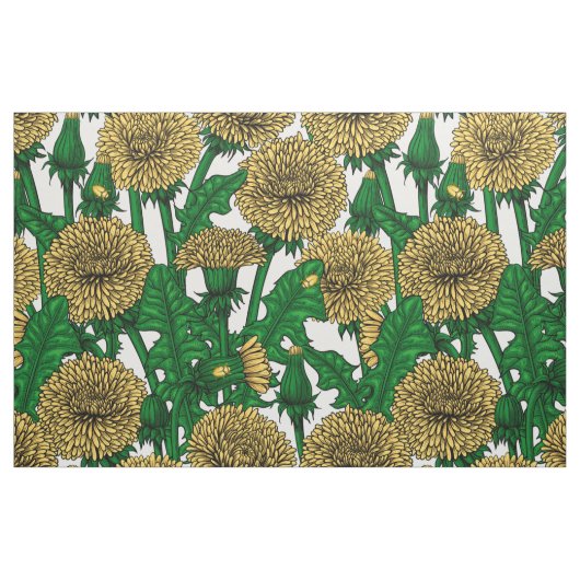 Dandelions op wit stof (Fat Quarter)