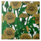 Dandelions op wit tegeltje (Voorkant)