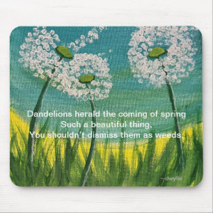 Dandelions - originele kunstwerken en gedicht muismat