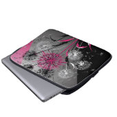 Dandelions Pink Black White Electronics laptop bag Laptop Sleeve (Voorkant onderkant)