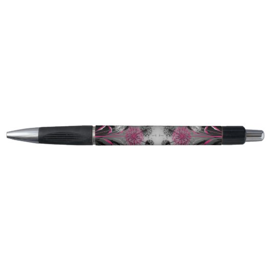 Dandelions Pink Black White Pen (Voorkant)