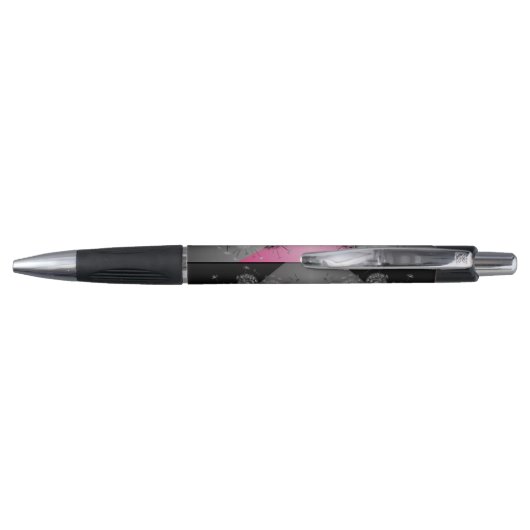 Dandelions Pink Black White Pen (Achterkant)