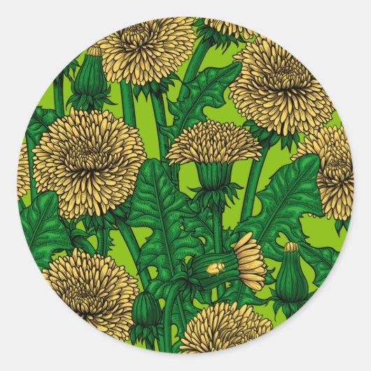 Dandelions Ronde Sticker (Voorkant)