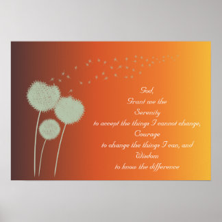 Dandelions Serenity Prayer Poster