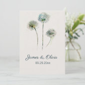 Dandelions Wedding Uitnodiging (Staand voorkant)