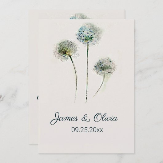 Dandelions Wedding Uitnodiging (Voorkant / Achterkant)