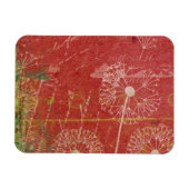 Dandelions winden wind tegen roze hemel Abstract Magneet (Horizontaal)