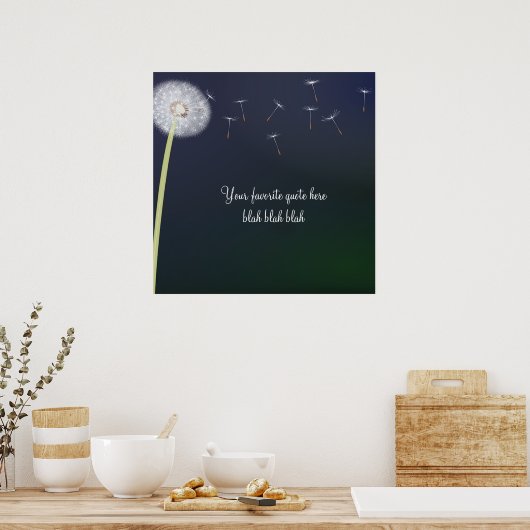 Dandelionschilderij gepersonaliseerd poster (Keuken)