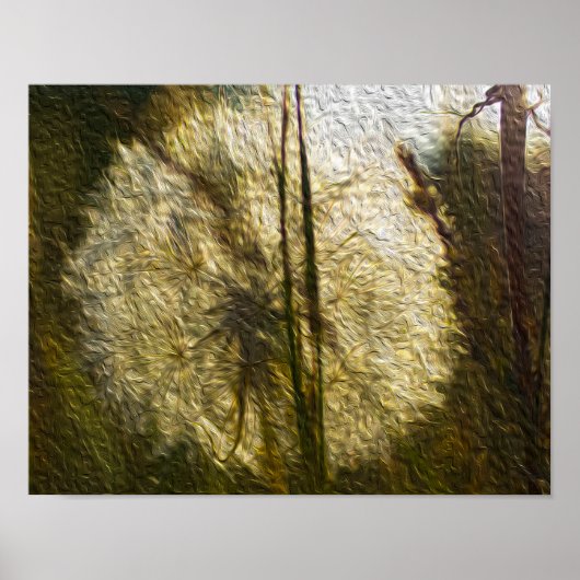 Dandelionzaadkop (olieverf) poster (Voorkant)