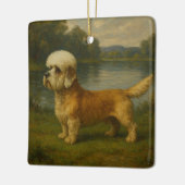 Dandi Dinmont Terrier Keramisch Ornament (Links)