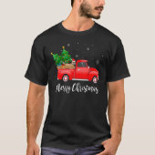 Dandi Dinmont Terrier Rode Vrachtwagen Kerstboom X T-shirt (Voorkant)