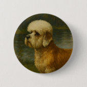 Dandi Dinmont Terrier Ronde Button 5,7 Cm (Voorkant)