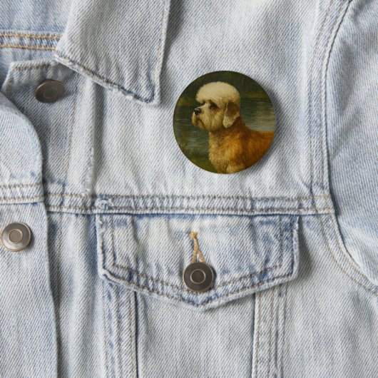 Dandi Dinmont Terrier Ronde Button 5,7 Cm (In situ)