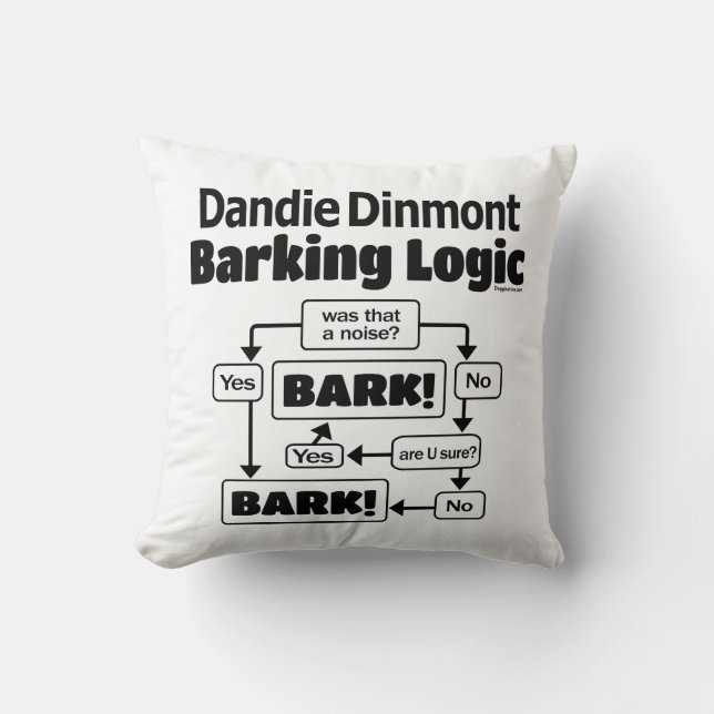Dandie Dinmont Barking Logic Kussen (Voorkant)