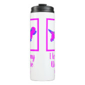 Dandie Dinmont Dog Hot Pink & Blue Silhouette Thermosbeker (Voorkant)