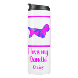 Dandie Dinmont Dog Hot Pink & Blue Silhouette Thermosbeker