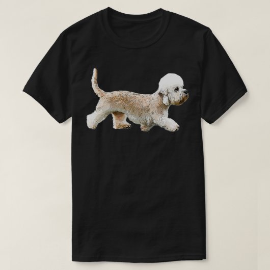 Dandie Dinmont-doodaarster T-shirt (Design voorkant)