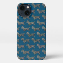 Dandie Dinmont Hond Schattig Silhouet Raster Blauw