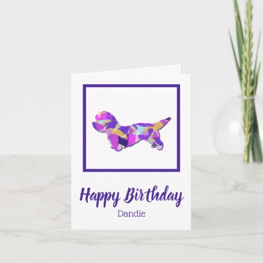 Dandie Dinmont Hond Silhouet Leuke PPY&B Verjaarda Kaart (Voorkant)