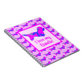 Dandie Dinmont Hondenliefhebber Pink & Blue Silhou Notitieboek (Rechterzijde)