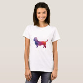Dandie Dinmont Hondenras Geo Silhouette paars T-shirt (Voorkant volledig)