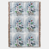 Dandie Dinmont Kerstmis Deken (Voorkant Verticaal)