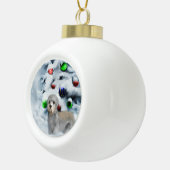 Dandie Dinmont Kerstmis Keramische Bal Ornament (Rechts)