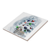 Dandie Dinmont Kerstmis Tegeltje (Zijkant)