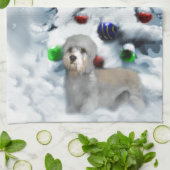 Dandie Dinmont Kerstmis Theedoek (Gevouwen)