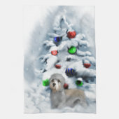 Dandie Dinmont Kerstmis Theedoek (Verticaal)