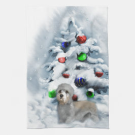 Dandie Dinmont Kerstmis Theedoek