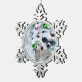 Dandie Dinmont Kerstmis Tin Sneeuwvlok Ornament (Rechts)