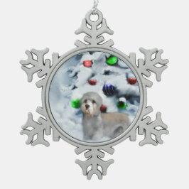 Dandie Dinmont Kerstmis Tin Sneeuwvlok Ornament