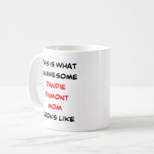 dandie dinmont mam , geweldige koffiemok (Voorkant links)