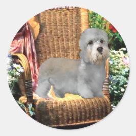 Dandie Dinmont Terrier Art Gifts Ronde Sticker