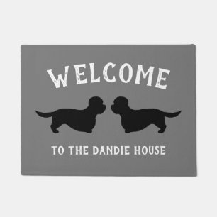 Dandie Dinmont Terrier Dog Silhouettes Custom Deurmat