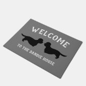 Dandie Dinmont Terrier Dog Silhouettes Custom Deurmat (Schuin)