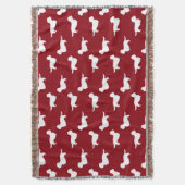 Dandie Dinmont Terrier Dog Silhouettes Pattern Red Deken (Voorkant Verticaal)