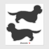 Dandie Dinmont Terrier Dog Silhouettes Sticker Set (Vel)