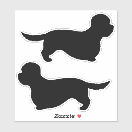 Dandie Dinmont Terrier Dog Silhouettes Sticker Set (Vel)