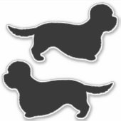 Dandie Dinmont Terrier Dog Silhouettes Sticker Set (Voorkant)