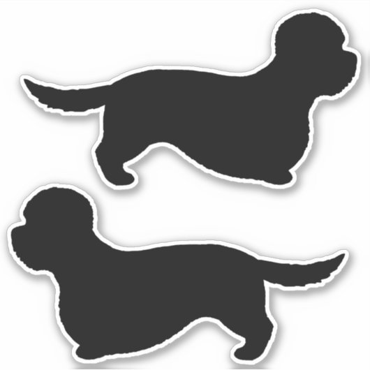 Dandie Dinmont Terrier Dog Silhouettes Sticker Set (Voorkant)