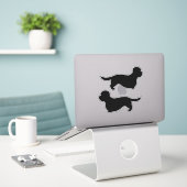 Dandie Dinmont Terrier Dog Silhouettes Sticker Set (Laptop op bureau)