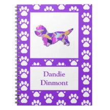 Dandie Dinmont Terriër Hond Silhouet PurplePY&B