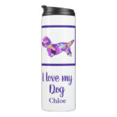 Dandie Dinmont Terriër Hond Silhouet PurplePY&B Thermosbeker (Geroteerd rechts)