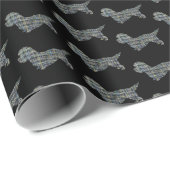 Dandie Dinmont Terriër Hond Silhouet Y&B Zwart Cadeaupapier (Rol Hoek)