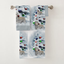 Dandie Dinmont Terrier Kerstmis Bad Handdoek