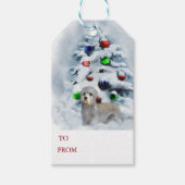 Dandie Dinmont Terrier Kerstmis Cadeaulabel (Voorkant)