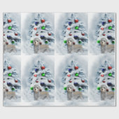 Dandie Dinmont Terrier Kerstmis Cadeaupapier (Vlak)